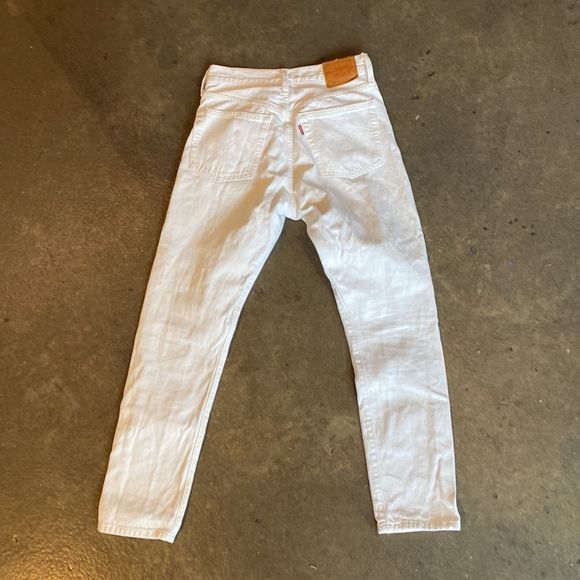 Levi's 501 White Distressed Denim Jeans - Picture 8 of 14